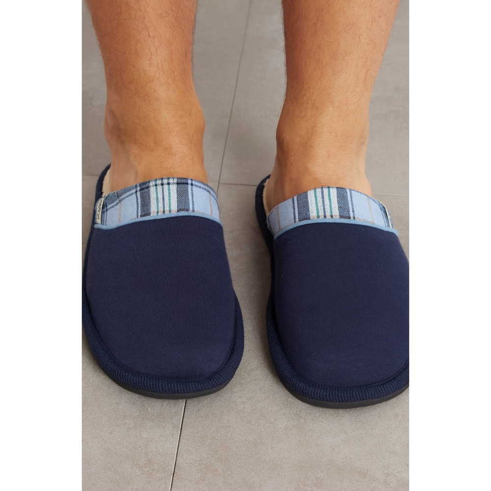 dluxe by Dearfoams "Greatest Dad" Slide Slippers Navy Size S 7/8 New With Tags